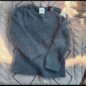 H&M Charcoal Knit Sweater with Button Accent